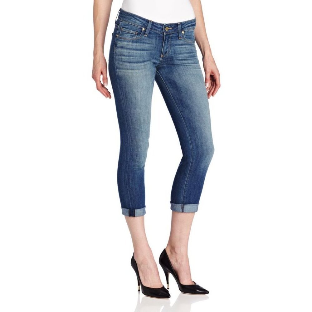 PAIGE Aero Wash Distressed Denim James Crop Jeans sz 27 Women's Casual